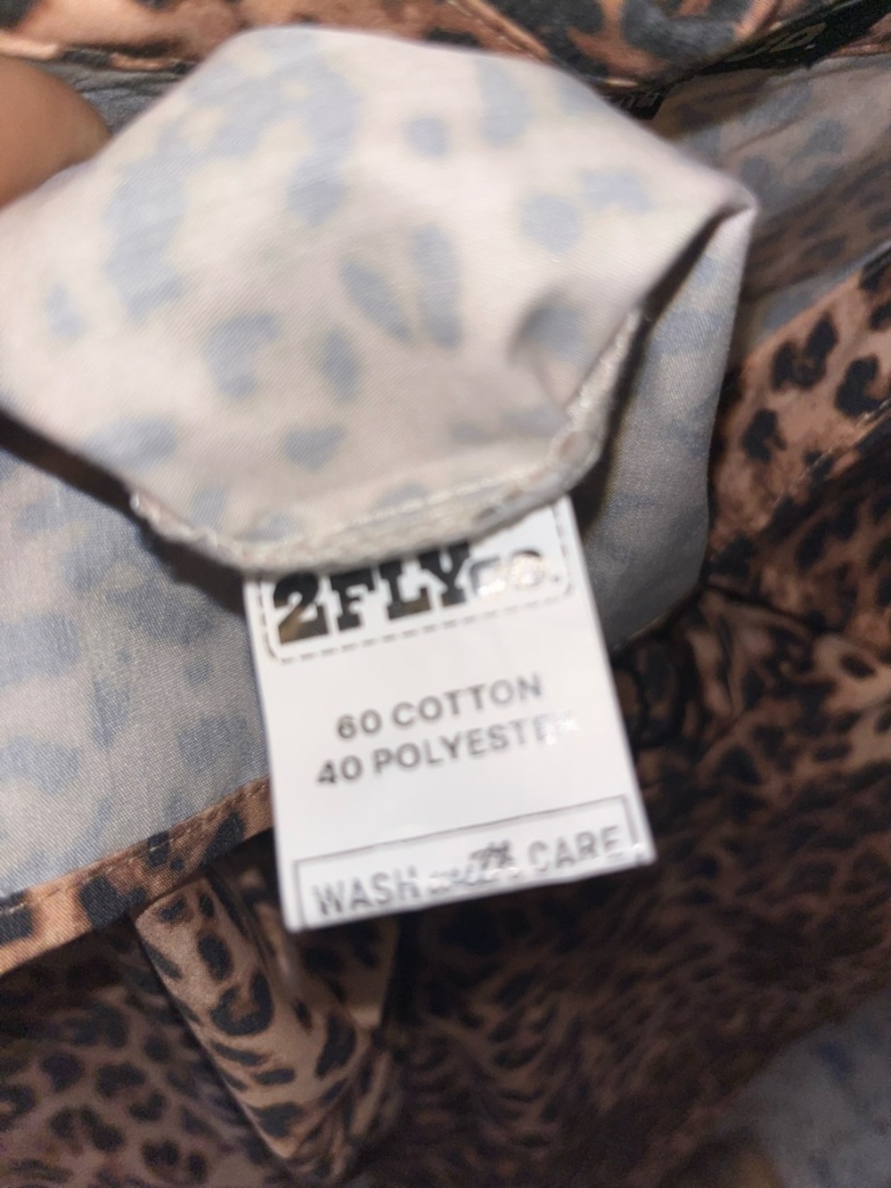 2 Fly Co Loopty Lou Leopard Print Peplum Button-Up Top - Brown - Picture 5 of 5